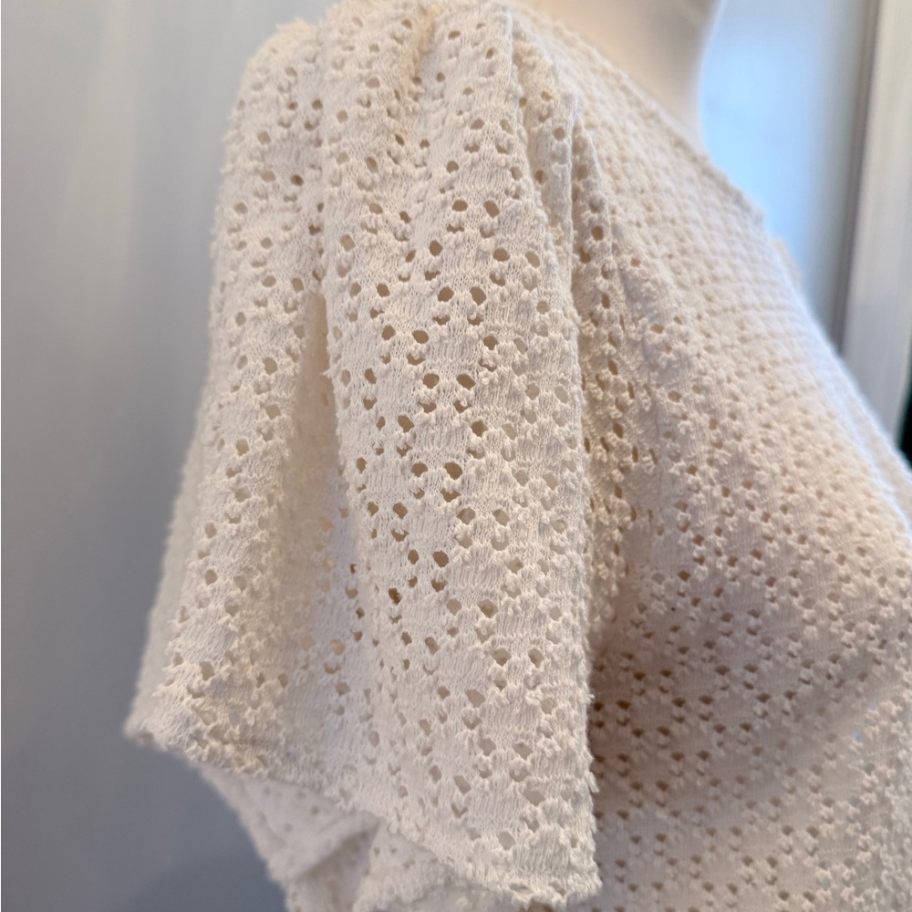 Elegant Cream Textured Women's Top- TeXTURE & THREAD Madewell - Picture 3 of 6